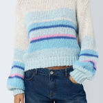 Noisy May  Blue and White Striped Sweater Photo 0