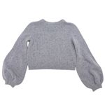 Milly  Wool Blend Balloon Sleeve Crop Sweater in Speckled Purple/Gray size M Photo 3