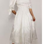 Gunne Sax  Vintage Ivory Ruffle Satin Dress Cottagecore Bridal Medium Photo 3
