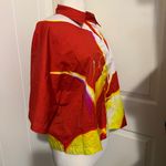 COS  x LEA COLOMBO Abstract Button Down Short Sleeve Shirt Top Tropical Hawaiian Photo 3