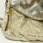 Juicy Couture  Designer Gold Metallic Leopard Traveler Crossbody Handbag Purse Photo 1