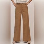 Anthropologie Maeve Contrast Stitch High-Rise Wide-Leg Pants 10 Photo 1