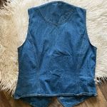 Mickey Inc by Disney Vintage 90s Disney Mickey & Co. Denim Vest Embroidered Mickey&Bull Ladies Large Photo 4