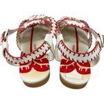 Farm Rio Red White Whipstitch Palm Tree Sandal Shoes Strappy Vegan Boho Beach 8 Photo 2