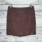 White House | Black Market NWT 14 Red Black Metallic Mid Century Tweed Boot Skirt Photo 0