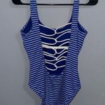 Ralph Lauren Blue Striped Swimsuit Size M Photo 3