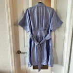 Emporio Armani  Waist Tie Midi Dress Size 48 Color Blue Photo 4