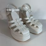 Olivia James white platform sandals size 8.5 high heel Photo 7