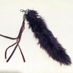 NEW NWT Purple Fuzzy Leather Feathery Key Chain Photo 0