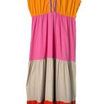 NEW Vilagallo Mandarin Tiered Maxi Dress V Photo 8