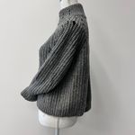 Apt. 9  Embellished Mock Neck Sweater Size Medium Gray Chunky Knit Wool Blend Photo 2