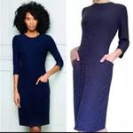 J. McLaughlin Catalyst Dress in Navy Blue Leopard Print Catalina Cloth Small Photo 10