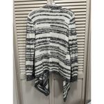 a.n.a  Cream/Black/Silver Striped Soft Open Knit Shawl Neck Cardigan‎ Size Large Photo 4
