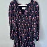 Anthropologie The Somerset Mini Dress Long-Sleeve Black Floral Medium NWT Photo 1