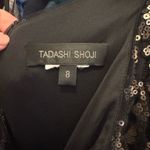 Tadashi Shoji Gown Black & Gold Sequin Photo 4