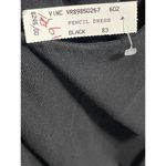 Vince  Ribbed Knit Fitted Pencil Midi‎ Dress Sleeveless Scoop Neck Black Large Photo 6