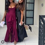 House Of CB  'Gabbi' Wine Front‎ Ruffle Maxi Dres NWOT size XL Photo 2