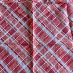 Talbots Vintage  Coral Plaid 100% Silk Square Spring Summer Scarf Photo 1