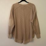 We The Free  Pink V-neck Thermal Henley Top Oversized Lounge Women's size Small Photo 4