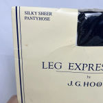 Vintage J.G.‎ Hook Leg Expressions Silky Sheer Black Pantyhose Size Queen Short Photo 2