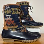 Madden Girl Women’s Rubber Duck Boots Southwestern Aztec Pattern Size 9 Navy Photo 0