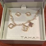 Tahari Gold Necklace and Earrings Elegant Jewelry Set Photo 3