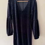 Madewell Deep Navy Velvet Balloon-Sleeve Dress Photo 1