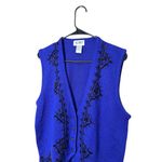 Koret Petites Purple Beaded Embellishments Button Front Sweater Vest Petite M Size undefined Photo 2