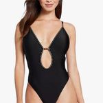 Shade And Shofa Shade & Shore Women's Plunge Bead Detail Extra High Leg One... Photo 0