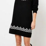 Loft Ann Taylor Black Fair Isle Long Sleeve Sweater Dress S Photo 0