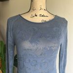 Sundance  Everyday Chic Pointelle Knit Overlay Bell Sleeve Blue Dress Size XS NWT Photo 3