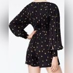 Free People Woman’s Love Grows Front Button Long Sleeve Black Romper Size Small Photo 11