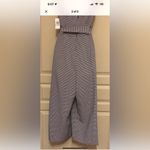 1. State  Womens B/W Strapless Plaid Wide Leg Jumpsuit Size 8 Photo 2