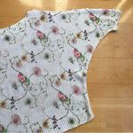 Luisa Ricci Floral, Loose Knit, Cold Shoulder Sweater, White, Pink, Size M Size M Photo 1