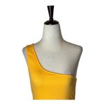 Anthropologie  Shirt Women Extra Small Yellow‎ Ribbed Knit One Shoulder Tank Top Photo 5