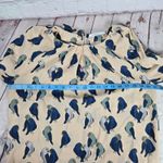 FRNCH Love Bird Pattern Tan & Blue 3/4 Sleeve Blouse S/M Photo 5