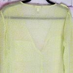 Banana Republic  NEON YELLOW GREEN ALLOVER LEOPARD PRINT SHEER POCKET FRONT TUNIC Photo 8