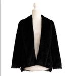 Madison Jacket Black Faux Fur Tipped Fox Open Front Swing Jacket Coat Small Photo 11