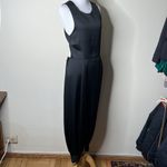 ZARA Black Satin Open Back Jumpsuit Photo 5