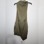 Elliatt Satin Asymmetrical Dress Khaki Olive Green Medium Photo 2