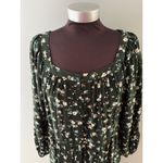 Old Navy  Maxi Dress Size L Green Floral Tiered Prairie Forest Whimsigoth Modest Photo 1