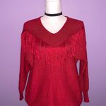 Crazy Train Red Fringe Sweater Photo 1