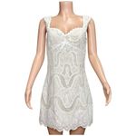 Elliatt Eliza Lace Lattice Mini Dress, Ivory, Medium Photo 7