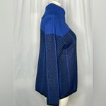 Investments Blue Chevron Knit Sweater Asymmetrical Cowl Neck Long Sleeve Top Photo 3