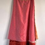 Kariza Designs pink and red wrap midi skirt / dress Size L Photo 0