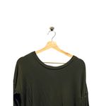 Athleta Chakra Backless Sweatshirt Olive Green Size M Workout Gym Yoga Casual Photo 6
