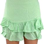 ZARA Light Green Polka Dot High Rise Ruffle Side Zipper Casual Short Mini Skort Photo 2