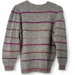 Vintage 80's 1980' | S | Knit Sweater Puff Shoulder Long Sleeve Women's Western Gray Photo 2