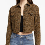 Pistola  leopard print raw hem denim jacket Photo 0