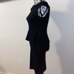 Alice + Olivia Bateau Neckline Peplum Towork Mini Black Dress Size 2 Photo 3